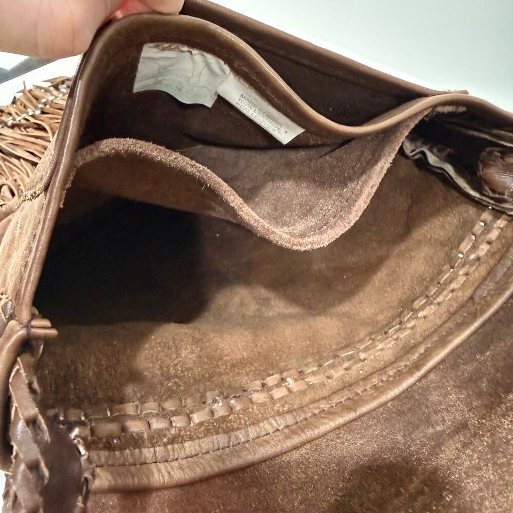 Kobler Leather Concho Fringe Brown Crossbody Western Studded Cowgirl Boho Bag - Picture 9 of 10